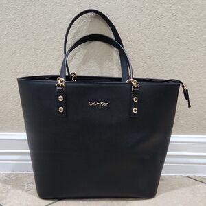 Calvin Klein Black Tote with Gold Accents